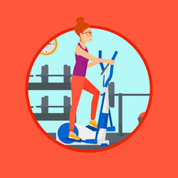 woman exercising on elliptical trainer Vector Image
