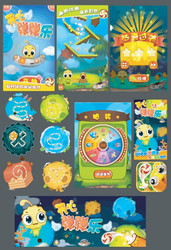 complete set of level button game ui pop-up icon vector image