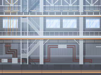 Empty factory conveyor automatic assembly line Vector Image