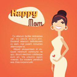 flat design happy mom young pregnant woman Vector Image