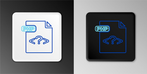 line php file document download button icon vector image
