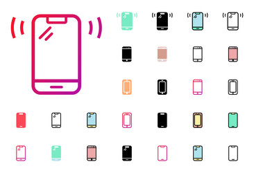 Mobile phone icon set Royalty Free Vector Image
