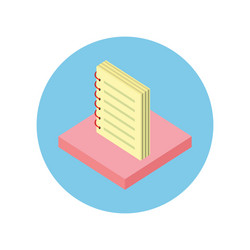 Notebook icon design flat isolated round vector