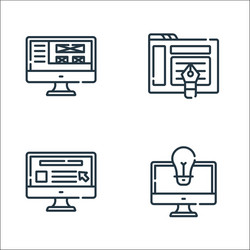 web development line icons linear set quality vector image