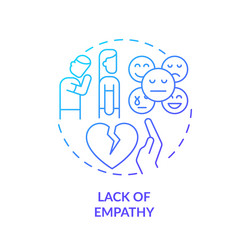 2d gradient icon lack of empathy concept vector