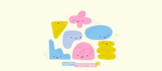 composition of abstract shape character vector image