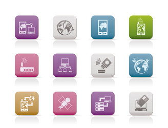 Computer and mobile phone icons vector