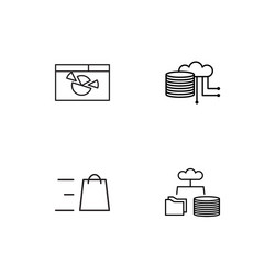 data analytics linear icons set simple outline vector image