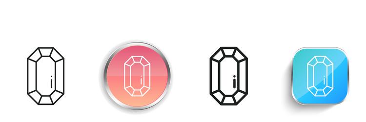 gemstone icon thin linear regular and button vector image