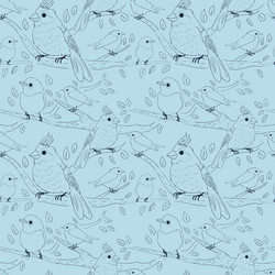 Seamless pattern with birds vector