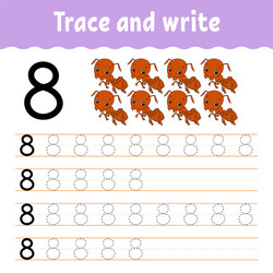 trace and write handwriting practice learning vector