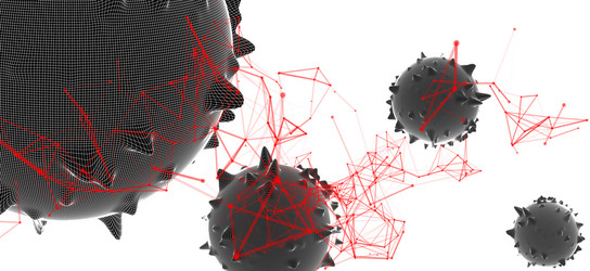 abstract sphere background with waves 3d surface vector image
