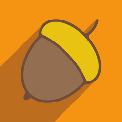 flat with shadow icon and mobile application acorn vector image