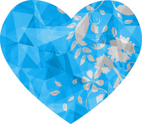 Heart with a geometric pattern crystal vector