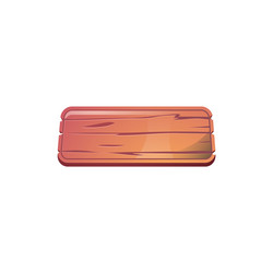 rectangular wooden button game design ui element vector image