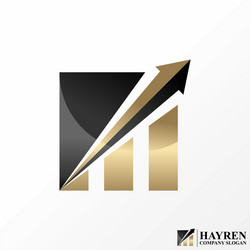 stock arrow up and graph bar chart rectangular vector image
