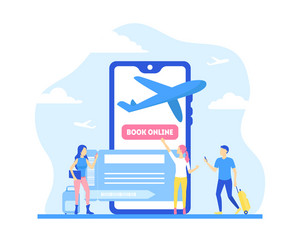 cartoon online booking ticket concept vector