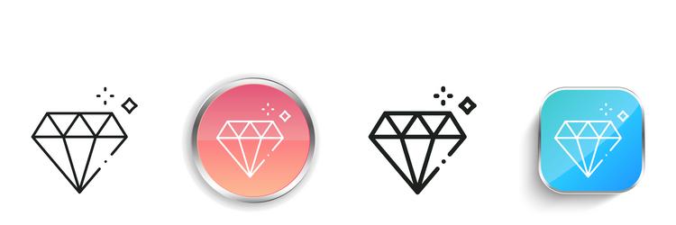 gemstone icon thin linear regular and button vector image