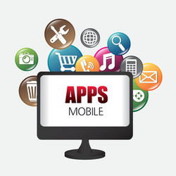 Mobile applications and technology icons design vector