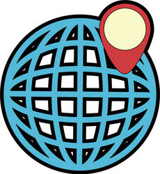 planet with pointer location vector image