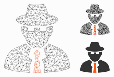 spy mesh carcass model and triangle mosaic vector image