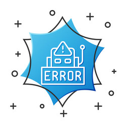white line error in operation program vector image