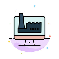 computer building monitor factory abstract flat vector image
