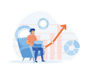 data scientist job concept evaluating performance vector image