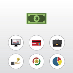 flat icon gain set of interchange chart graph vector image