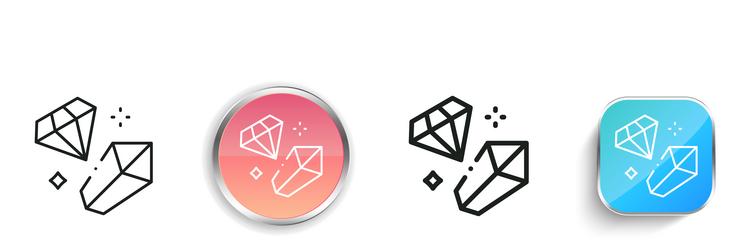 gemstone icon thin linear regular and button vector image