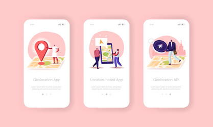 gps navigation positioning mobile app page onboard vector image