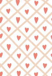heart pattern with geometric grid background vector image