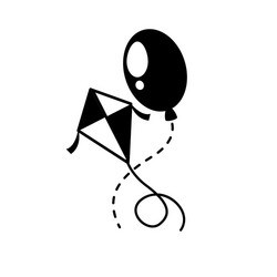 Kite line icon isolated on white Royalty Free Vector Image