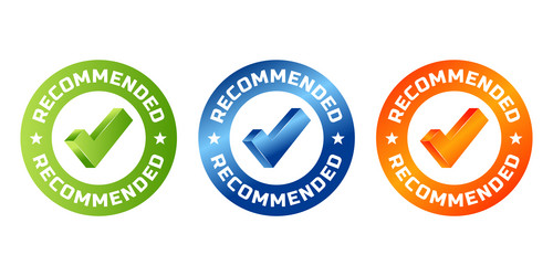 Recommended stamp sticker seal round banner Vector Image
