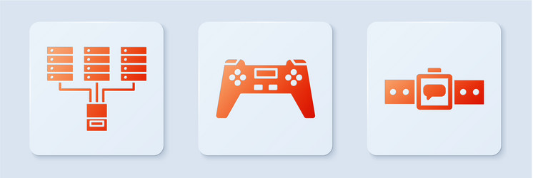 set gamepad server data web hosting vector image