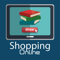 Shopping online with tablet vector