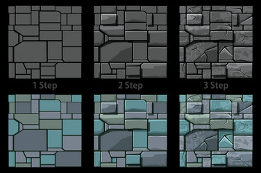 Stone Texture - 3 Step Pattern vector image