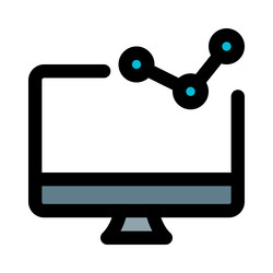 Visual representation of data on desktop screen vector