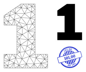 10100 textured seal and web net digit one vector image