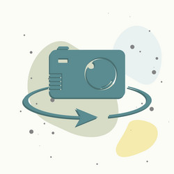 Camera rotate icon retro in multicolored Vector Image