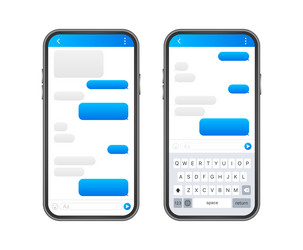 chat interface application with dialogue window vector