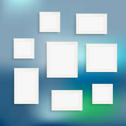 Different frames on blured background template vector