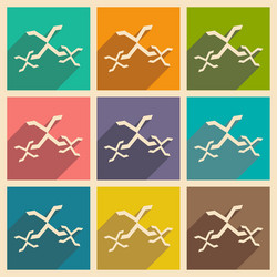 flat with shadow concept and mobile application vector image