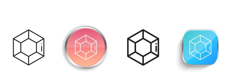 gemstone icon thin linear regular and button vector image