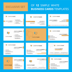 Set of 12 dislike creative business card template vector