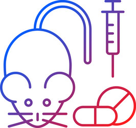 Testing medicine on animals gradient linear icon vector