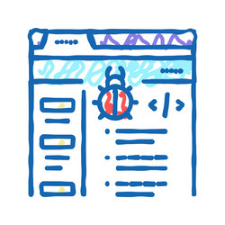 virus coding development icon doodle vector image