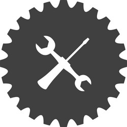 wrench screwdriver seal stamp tool icon vector image