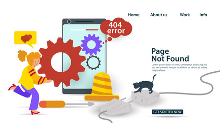 banner oops 404 error page not found internet vector image