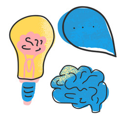 cognitive science concept set elements vector image